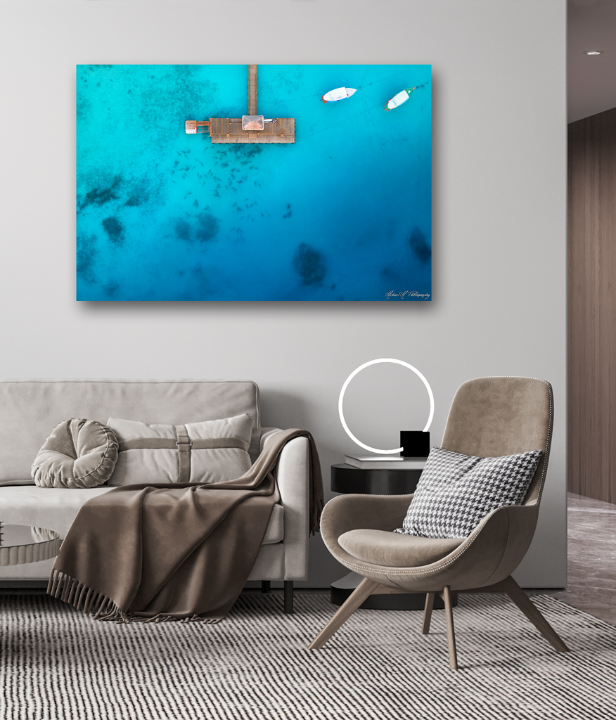 Print Aluminium to buy - Maldives with sharks print aluminium buy maldives sharks